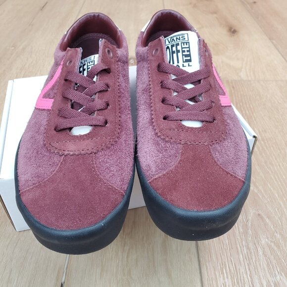 Vans Sport Low Burgundy Brown Pink VF 508357 Mens Size 7 Women 8.5 Leather Suede - Picture 3 of 10